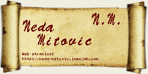 Neda Mitović vizit kartica